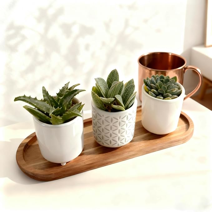 Wooden Decorative Trays 2PCS Farmhouse Wood Trays Bathroom Vanity Bathroom Counter Wood Tray Home Rustic Decor Trays, Bath Tray Countertop, Wooden Plates for Decorative Vanity Decor