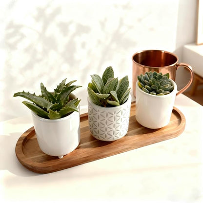Wooden Decorative Trays 2PCS Farmhouse Wood Trays Bathroom Vanity Bathroom Counter Wood Tray Home Rustic Decor Trays, Bath Tray Countertop, Wooden Plates for Decorative Vanity Decor
