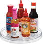 iDesign Recycled Plastic Lazy Susan Turntable Organizer, The Linus Collection – 11” x 1.75”, Clear