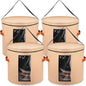 Suzile 4 Pcs Hat Boxes Oversized Round Cowboy Hat Storage Box for Women Men 19" x 17" Cowboy Large Felt Organizer Bag Baseball Cap Container with Dustproof Lid for Clothes Case Travel Gift(Camel)