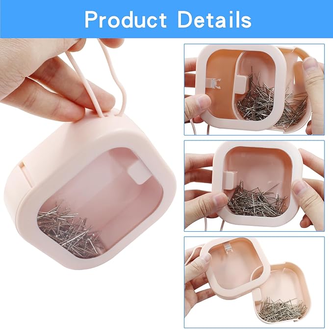 Hitefu Hair Tie Organizer - Small Portable Hair Tie Holder Jewelry Organizer Small Items Storing for Women Baby Teen Girl - Desktop Storage Box Storing Like Floss Sticks, Hair Clips (Pink and White)