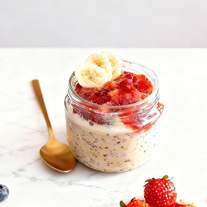 Overnight Oats Containers with Lids, 10oz Wide Mouth Mason Jars with Lids, 6 Pack Glass Jars with Airtight lid for Chia Pudding Yogurt Salad, Meal Prer Oatmeal Jars