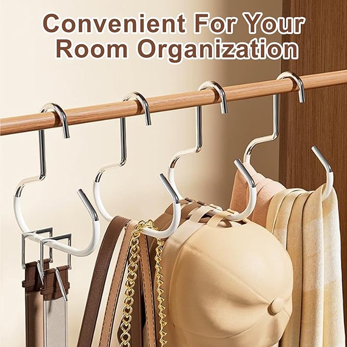 16 Pack Scarf Hangers,Metal Belt Hat Ring Hanger Non-Slip Scarf Storage Organizer with Grip Coating for Hanging Scarves Belts Hats Purses Tank Tops