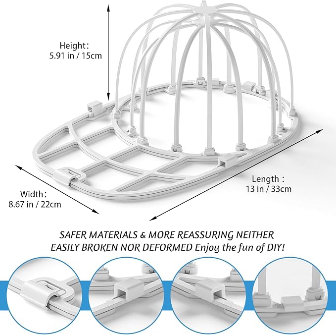 2 Pack Hat Washer for Washing Machine, Cap Washing Protector Holder Fit for Adult and Kid's Ball Caps