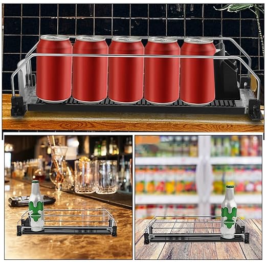 2pcs Automatic Pusher Soda Dispenser Refrigerator Drink Organizer for Cans Smooth Finish Easy to Install Suitable for Soda and Beer Compact Design for Fridge and Pantry