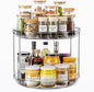 LAMU 2 Tier Lazy Susan Turntable Organizer 10.6'' Rotating Spice Rack Organization for Cabinet, Kitchen, Pantry, Countertop, Bathroom, Vanity, Medicine Cabinet Organizer, Grey
