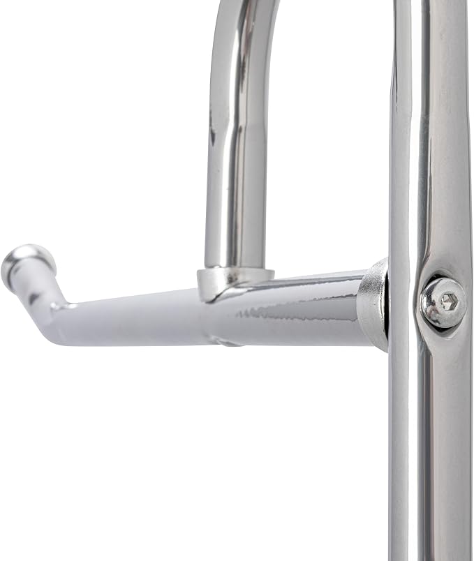 Household Essentials 6028-1 Rolling Laundry Cart with Hanging Bar - Chrome Finish, STORAGE, Metallic