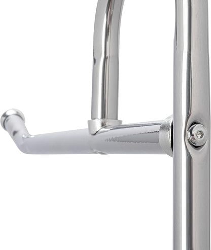 Household Essentials 6028-1 Rolling Laundry Cart with Hanging Bar - Chrome Finish, STORAGE, Metallic