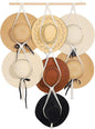 ZYP 7 Hats Style Macrame Hat Hanger Hat Rack for Wall,Women Decor Hat Holder,Bobo Hanging Hat Organizer Storage,Hats Display for Wide Brim Hats Cowboy Hat Bowler Fedora Hats Beach Sun Hat