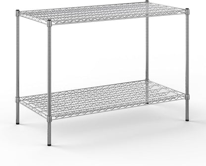 24" Deep x 48" Wide x 34" Height Wire Shelving Kit | 2-Tier | NSF Commercial Storage Rack Unit