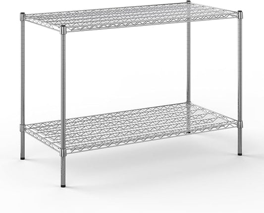 24" Deep x 48" Wide x 34" Height Wire Shelving Kit | 2-Tier | NSF Commercial Storage Rack Unit