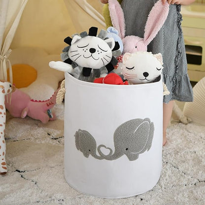 Baby Hamper Extra Large Nursery Hamper, 58L Kids Toys Basket Laundry Basket for Baby's Dirty Clothes Collapsible Storage Basket Canvas Clothes Hamper Toy Box Dorm Room Essentials for College