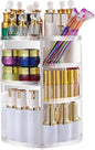 Rotating Makeup Organizer, DIY 8 Adjustable Layers 360 Spinning Skincare Organizer, Lazy Susan Rack Cosmetic Carousel Storage Shelf with Brush Holder for Vanity Bathroom Countertop,Clear