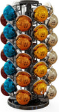 BLACKSMITH FAMILY Coffee Pods Holder Organizer, 360 Degrees Revolving Pod Carousel Compatible for 40 Nespresso Vertuo Pods No Assembly Required Nespresso Pods Holder Tower Stand,Piano Black