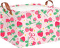 CLOCOR Rectangular Storage Basket Empty,Gift Basket,Waterproof Storage Bin with Handles,Room Decor(Sweet Strawberry)