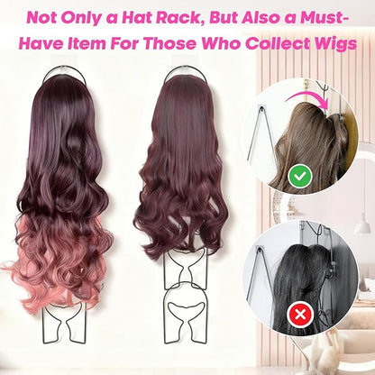 LINFIDITE 10 Pack Baseball Hat Rack Hanger Holder Organizer Multi Hook Wall Mounted Over Door Cap Display Storage Rack Holder Closet Hanging Storage Rack w Hanging Hook Mermaid Tail Black