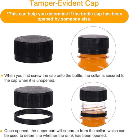 SUPERLELE 20pcs 2oz Plastic Shot Juice Bottles with Caps, Ginger Shot Bottles Reusable Clear Bulk Beverage Containers for Juice, Milk and Other Beverages