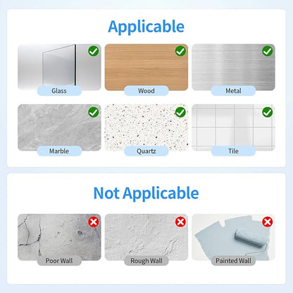 Elegant Shower Caddy Adhesive Replacement, 6 PCS Strong Waterproof Adhesive Hooks and Strips for Shower Shelf and Bathroom Storage Shelves, No Drilling Also Fit Kitchen Rack