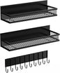 Magnetic Spice Rack for Refrigerator, 3 Pack Magnetic Shelf for Refrigerator, Movable Magnetic Basket is Used for Side Storage in Ovens, Microwaves, or Washing Machines