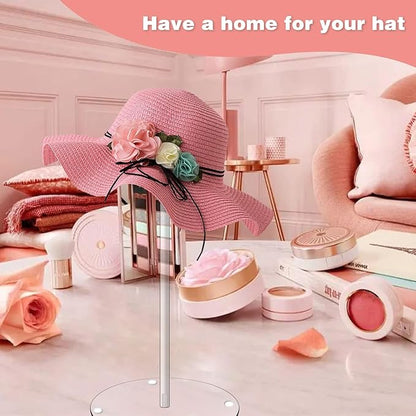 Acrylic Hat Display Stand 4 Pack- Thickened Base for Helmet, Wig, Cowboy Hat, Baseballcap, Closet Holder Rack Organizer( 11.8Inch Height)