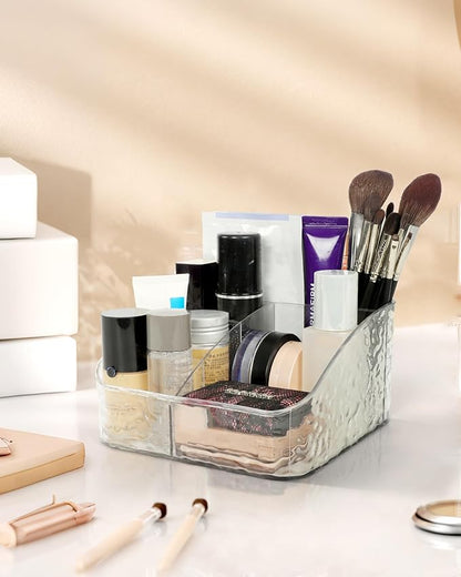 Luxury Simplified Makeup Storage Box, Transparent Tabletop Dressing Table, Large Capacity Multi Compartment Organizer for Cosmetics, for Women's Needs