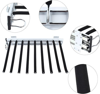 Heavy Duty Pull Out Sliding Trousers Pants Hanger 9 Scarf Tie Rack Closet Wardrobe Extendable Trousers Rack Jeans Rack Organizer
