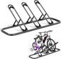 Mr IRONSTONE Bike Rack, Floor Storage Stand for Garage, Indoor/Outdoor Parking Holder, Fits Mountain, Road & Kids Cycles (Black, 3-Slot)