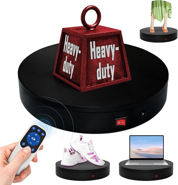 360 Rotating Platform,13.8Inch/35cm Remote Motorized Turntable,400lbs Capacity Motorized Rotating Display Stand Photography Turntable motorized lazy susan Heavy Duty Turntables for Photography,3D Scanner