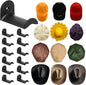 12 Pcs Cowboy Hat Rack for Wall, Hat Holder with Strong Adhesive Screws Bolts, Cowboy Hat Hook Hold up to 12 Hats, Hat Hanger for Baseball Caps Keys Accessories, Western Hat Hook Room Décor