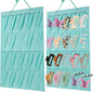 Claw Clip Organizer,Large Hair Clip Organizer,Premium Felt Hanging Claws Clips Storage Hanger for Girls Women Hair Clip,Banana Clip,Bows(NO Accessories) Display Stand for Wall Door Closet (Blue-green)