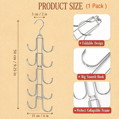 Baseball Hat Organizer for Closet, Collapsible Caps Rack with 10 Rotatable Large Hooks, Hat Hanger for Display,Storage and Closet Organizers,Metal Space Saving Holds Up to 40 Caps (1 pack)