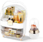 Makeup Organizer with Drawers-Cosmetic Display Case for Vanity-Skincare Organizer with 360 Rotating Brush Holder,Large Storage Box Dresser for Women Gifts, Bathroom Countertop,Gold