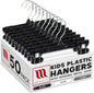 MAINETTI - 6008SMB50 Mainetti 6008 Black Plastic Children's Hangers - 50 Pack with Rotating Metal Hook and Sturdy Plastic Non-Slip Clips, Great for Pants/Skirts/Slacks/Bottoms, 8 Inch