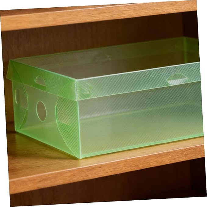 SHINEOFI 7pcs Colorful Shoe Storage Boxes Set Stackable Foldable Pp Plastic Shoe Organizer with Thickened Flip Lids Multi-color Containers for Home Closet Storage 27.5×18×9.5cm