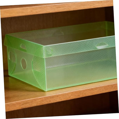SHINEOFI 7pcs Colorful Shoe Storage Boxes Set Stackable Foldable Pp Plastic Shoe Organizer with Thickened Flip Lids Multi-color Containers for Home Closet Storage 27.5×18×9.5cm