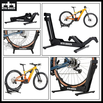 RTR BIKES Brutus Professional Bike Floor Stand – Heavy Duty Steel Rack for E-Bikes & MTB up to 66 lbs (30kg) – Fits 26-29" Wheels & Tires up to 2.8" – Garage Storage & Wash