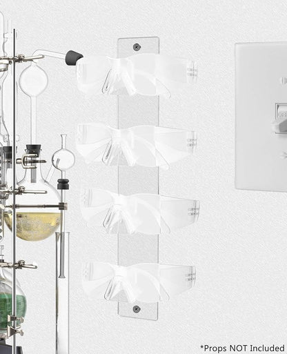 Marketing Holders 12 Pack Glasses Display 4 Pairs Holder with Hanging Hardware Retail Space Saver Organizer Storage Warehouses Wall Mount Eyeglasses Clear Acrylic Spectacles Safety Glass Labs