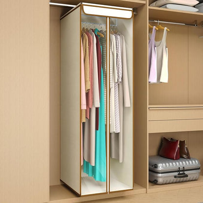 Univivi Garment Bags for Hanging Clothes, Large Clothes Storage Bags Closet Organizer with Clear Window, Premium Hanging Garment Storage Bag for Suits, Coats, Dresses, 54" (Beige)