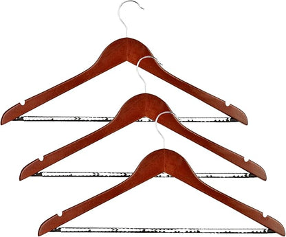 Honey-Can-Do No Slip Wooden Coat Hangers, Cherry Wood,(Pack of 72)