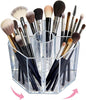 Acrylic Makeup Brush Holder, 360°Rotating Makeup Brush Organizer with 5 Grids, Clear Makeup Holder for Courtup, Bathroom Vanity Desktop Organizer (Rhombus)