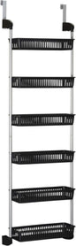 Household Essentials Black Iron & Plastic Overdoor Organizer with Six Baskets