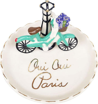 Blue Sky Ceramic Oui Paris Ring Holder, Multicolor (17436)