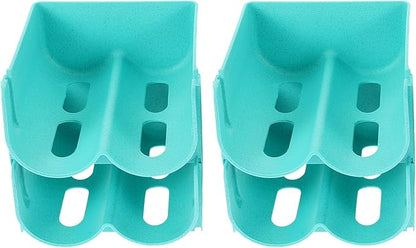 ARTIBETTER 4pcs Stackable Soda Can Organizer Drawer Rack for Refrigerator and Pantry Storage, Blue Plastic Drink Holder for Kitchen Supply