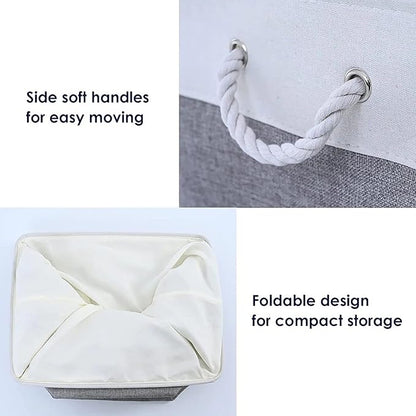 Storage Baskets 12x8x5 inch 10 Pack Fabric Baskets Foldable Storage Bins Decorative Baskets cloth storage baskets Storage Foldable Storage Bin with Rope