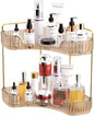 GTI 2 Tier Makeup Organizer, Large Capacity Bathroom Counter Organizer, Perfume Cosmetics Skincare Vanity Organizers, Dresser Countertop Organizer and Storage for Women (Amber)