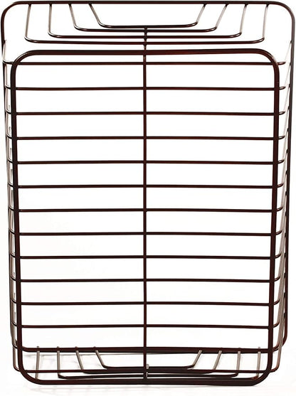 Spectrum Diversified Ashley Large, Decorative Steel Wire, Rust-Resistant Metal Storage Basket Built-in Handles, Bin for Bathroom, Pantry, Kitchen & Closet, Medium, Satin Nickel PC