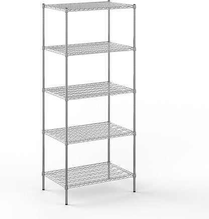 24" Deep x 36" Wide x 86" Height Wire Shelving Kit | 5-Tier | NSF Commercial Storage Rack Unit