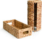 KOKODO Combo Water Hyacinth Tank Topper Storage Baskets - Woven Wicker Basket for Toilet Paper Holder, Baskets for Vanity, Bathroom, Pantry Organizing, or Coffee Table Decor