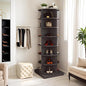 Rotating Shoe Rack Tower, 360-Degree Circular Storage Organizer for Shoes and Handbags, Vertical Space-Saving Cabinet for Entrance Hall, Independent Rotating Shoe Shelf (B-Gray)