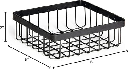 G.E.T. WB-662-MG Square Metal Storage Wire Basket for Pantry, Produce and More, 6" x 6" x 2"